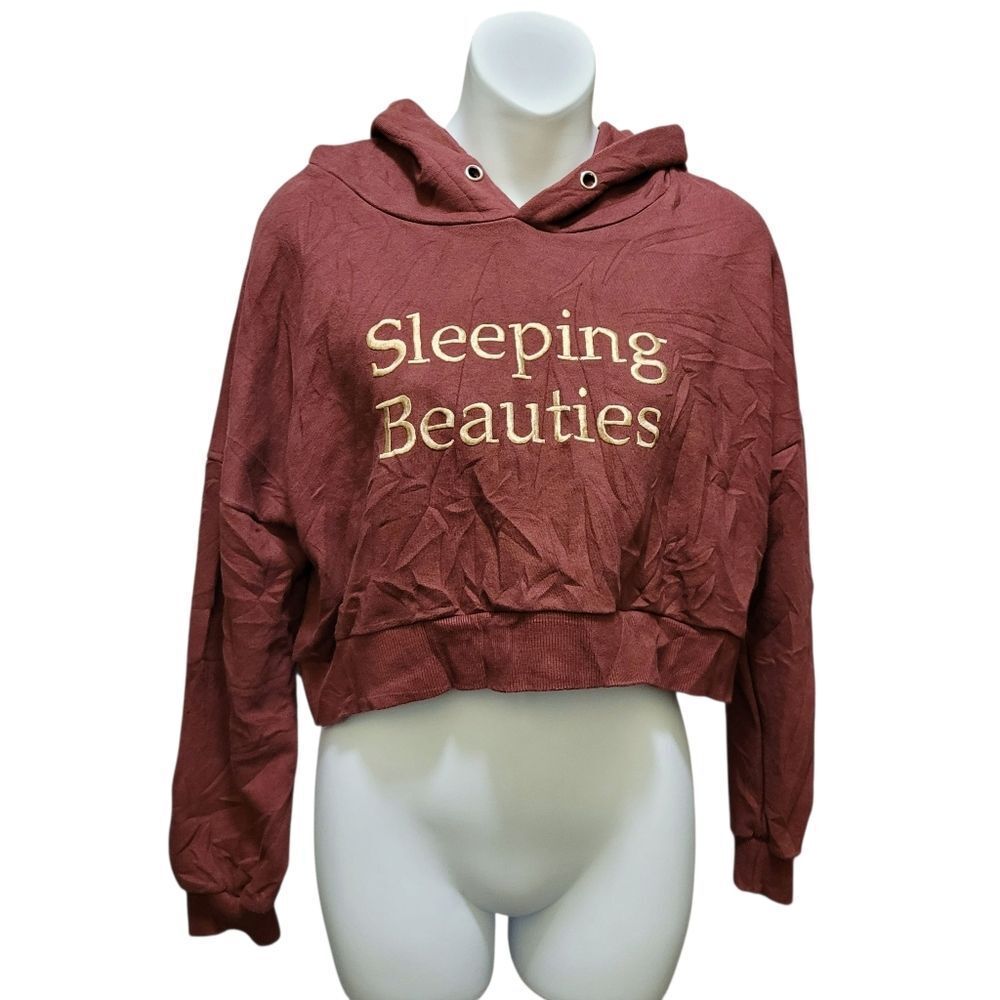 2/$20 Burgundy Red Sleeping Beauty Hoodie Top Made in Korea Size: Large